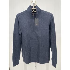 Billy Reid Mens Donegal Half Zip Sweater S Navy Blue Soft Lightweight 104-402